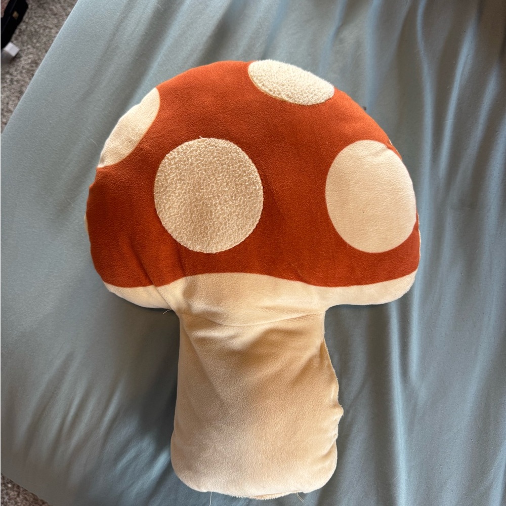 Orange and Cream Mushroom Pillow